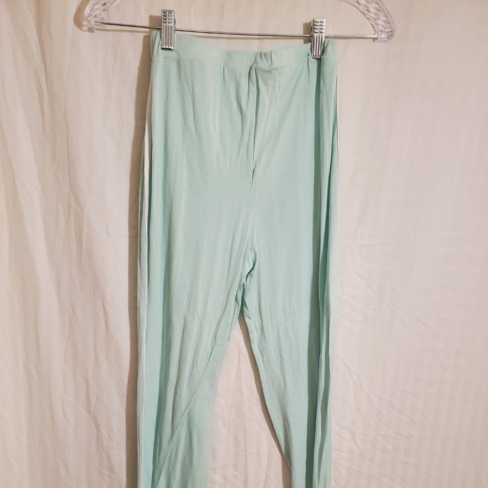 WOMEN LEGGINGS MINT WITH WHITE STRIPES